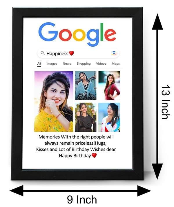 Krafitfy Kraftify Personalized 5 Photos trending Google Frame for Anniversary, Wedding, Valentine day, Love Personalized Collage Gift, Wall Photo Frame (13X10, Black) For Photo Print Please Send Photo as per given instruction on image number 2. - 13 x 10 Inch