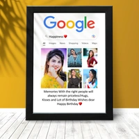 Krafitfy Kraftify Personalized 5 Photos trending Google Frame for Anniversary, Wedding, Valentine day, Love Personalized Collage Gift, Wall Photo Frame (13X10, Black) For Photo Print Please Send Photo as per given instruction on image number 2. - 13 x 10 Inch