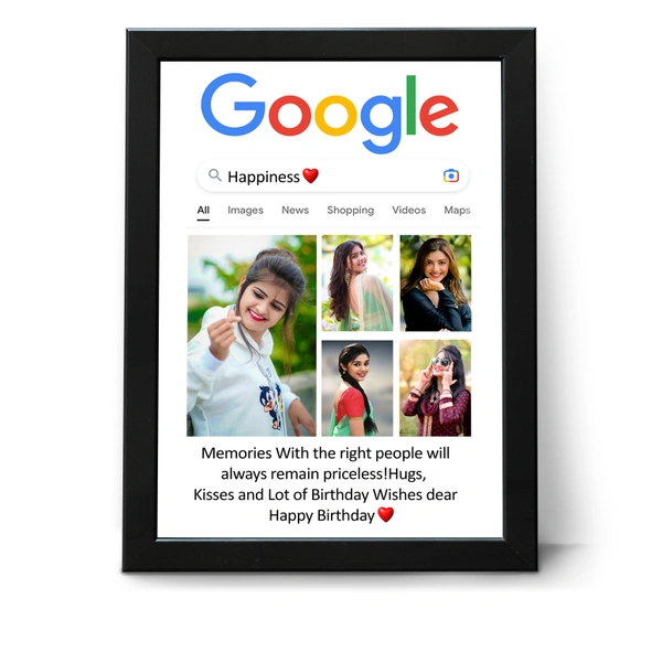 Krafitfy Kraftify Personalized 5 Photos trending Google Frame for Anniversary, Wedding, Valentine day, Love Personalized Collage Gift, Wall Photo Frame (13X10, Black) For Photo Print Please Send Photo as per given instruction on image number 2. - 13 * 10 Inch