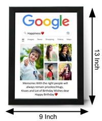 Krafitfy Kraftify Personalized 5 Photos trending Google Frame for Anniversary, Wedding, Valentine day, Love Personalized Collage Gift, Wall Photo Frame (13X10, Black) For Photo Print Please Send Photo as per given instruction on image number 2. - 13 * 10 Inch
