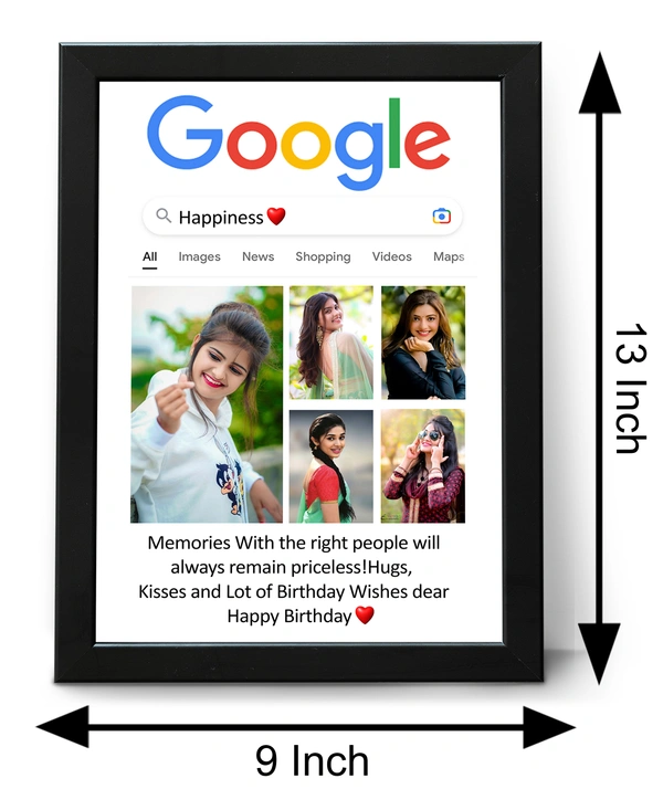 Krafitfy Kraftify Personalized 5 Photos trending Google Frame for Anniversary, Wedding, Valentine day, Love Personalized Collage Gift, Wall Photo Frame (13X10, Black) For Photo Print Please Send Photo as per given instruction on image number 2. - 13 * 10 Inch