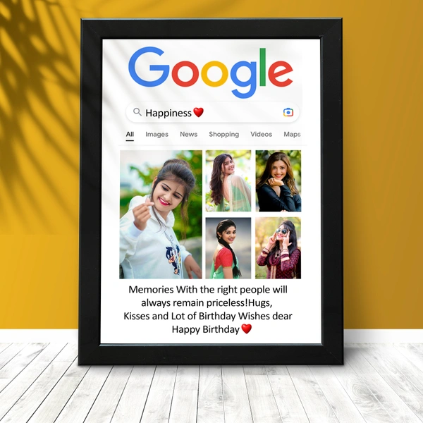 Krafitfy Kraftify Personalized 5 Photos trending Google Frame for Anniversary, Wedding, Valentine day, Love Personalized Collage Gift, Wall Photo Frame (13X10, Black) For Photo Print Please Send Photo as per given instruction on image number 2. - 13 * 10 Inch