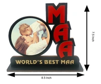 Krafitfy Kraftify Personalized Photo Printed Wooden Personalized Table Top Frame For Maa 8.5 x 7.5 Inch for Gift on Birthday, Anniversary, Welcome, Thanks Giving, Retairment