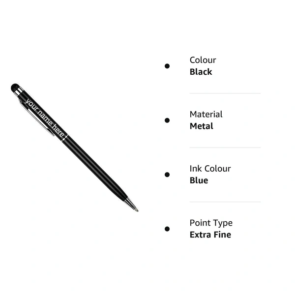 Kraftify Personalized Pen  with Name Printed  (Engraved) on and with top Mobile Touch . - Pack of 1