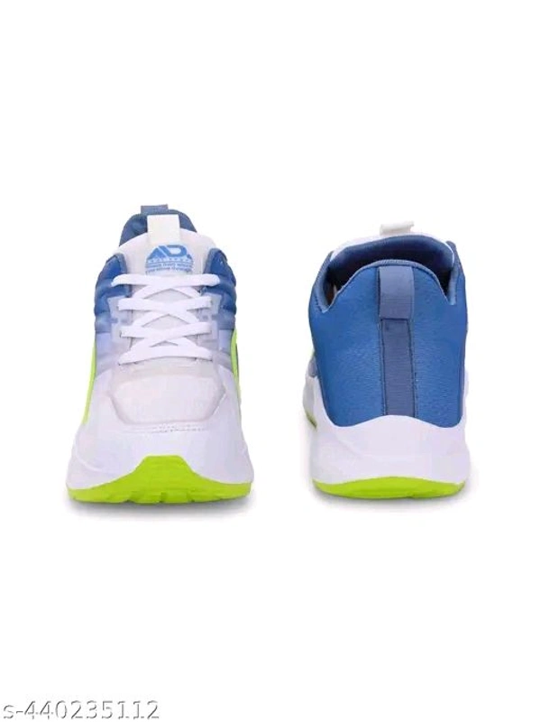 Men's White Green Comfortable Lightweight Outdoor Lace Up Classy Running, Walking & Gym Casual Sport Shoes - Green, IND6