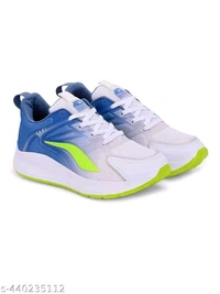 Men's White Green Comfortable Lightweight Outdoor Lace Up Classy Running, Walking & Gym Casual Sport Shoes - Green, IND6