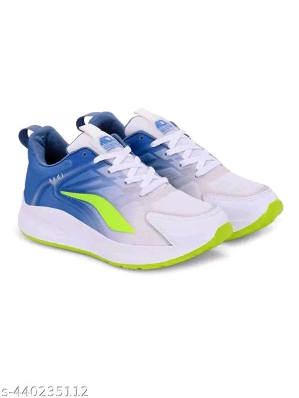 Men's White Green Comfortable Lightweight Outdoor Lace Up Classy Running, Walking & Gym Casual Sport Shoes - Green, IND6