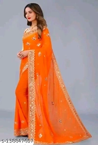 KAJUKATRI SAREE - orange, Free
