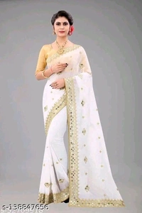 KAJUKATRI SAREE - White, Free