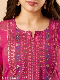 Women Partywear Kurta Sets For Women Dupatta Sets - pink, XXL