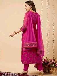 Women Partywear Kurta Sets For Women Dupatta Sets - pink, XXL