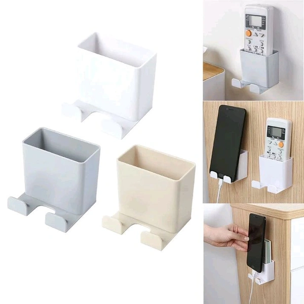 Wall Mountable Remote & Mobile Holder, Self-Adhesive Phone Charging Stand Wall Mount Mobile Holder for Home, Office, Kitchen