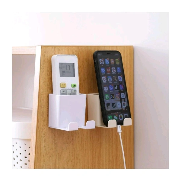 Wall Mountable Remote & Mobile Holder, Self-Adhesive Phone Charging Stand Wall Mount Mobile Holder for Home, Office, Kitchen
