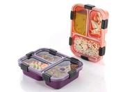 3-Compartment Leak-Proof Lunch Box with Lid – Microwave Safe & BPA-Free (Random Color)