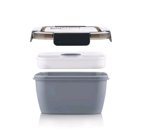 Anjani 3 Compartment Plastic Lunch Box for Office and Lunch Box for Kids Snacks Box (Random color)