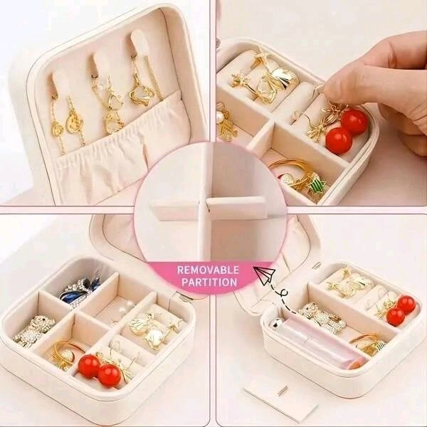 Portable Mini Travel Jewelry Box, Travel Mini Storage Organizer Portable Display Storage Box For Rings Earrings Necklaces