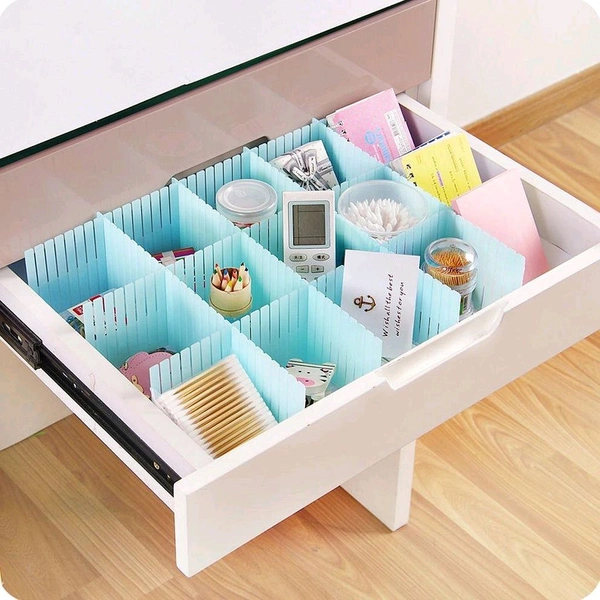 Drawer Organizer Divider 6 PCS Set, Adjustable Drawer Organizer, Makeup Storage Grid Home Kitchen Board Divider