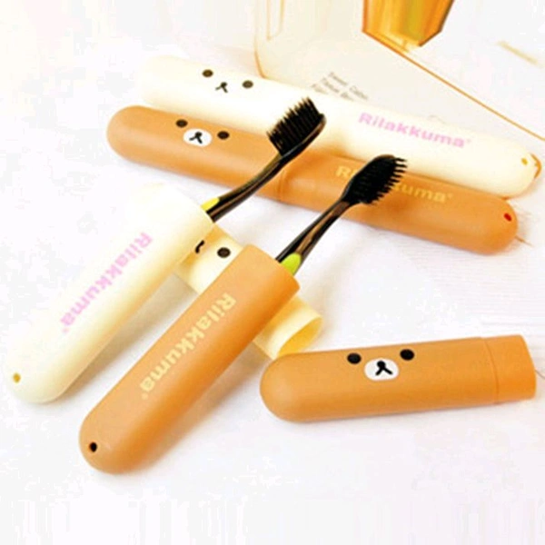 3 Pcs Mini Cute Cartoon Toothbrush Box, Portable Toothbrush Holder for Travelers