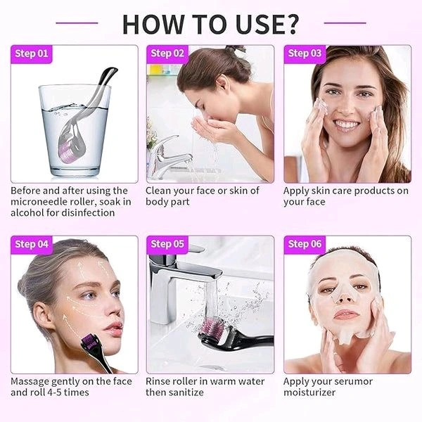 Derma Roller for Face – Microneedle Skin Care Tool for Anti-Aging & Scar Repair