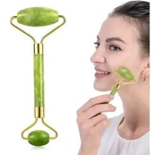 Flawless Facial Massage Jade Roller for Women is Natural Himalayan Stone Gua Sha Stone with Face Roller, helps Skin Wrinkles & Serum Application
