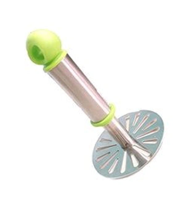 Anjani Stainless Steel Potato Vegetable Pav Bhaji Masher, Multicolour
