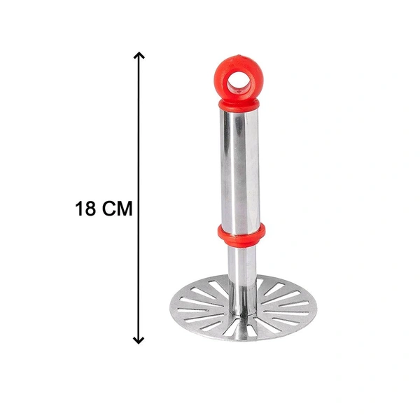 Anjani Stainless Steel Potato Vegetable Pav Bhaji Masher, Multicolour