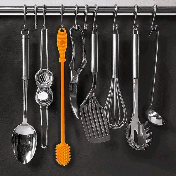 Silicone Bottle Cleaning Brush With Long Handle, Ideal for Baby Bottles, Water Bottles, Containers, Vases, and Glass