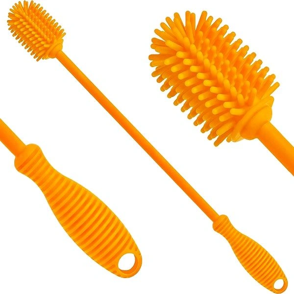 Silicone Bottle Cleaning Brush With Long Handle, Ideal for Baby Bottles, Water Bottles, Containers, Vases, and Glass