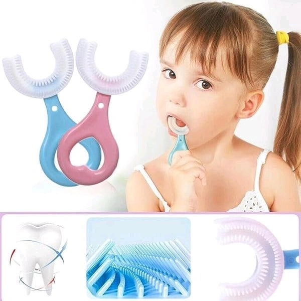 U Shaped Kids Toothbrush Baby Teeth Cleaning Brushing Instrument Children Oral Cleaning Toothbrush (1 Pcs)