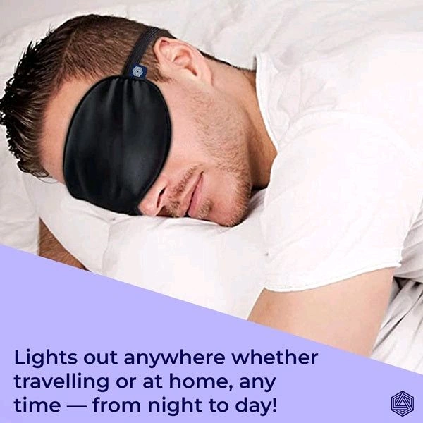 Silk Eye Mask For Traveling, Sleeping With Adjustable Strap, Blind Fold For Smooth & Comfortable Sleep