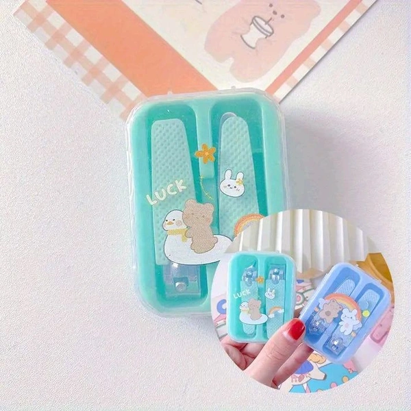 2 Pcs/Set Kids Nail Clippers, Cute Portable Household Nail Scissors, Manicure Tool Set