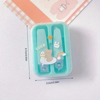 2 Pcs/Set Kids Nail Clippers, Cute Portable Household Nail Scissors, Manicure Tool Set