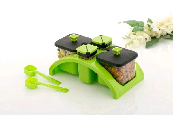 Anjani Premium 2x2 Square Spice & Pickle Jar Set – Airtight, Elegant Storage for Kitchen Essentials (Random Color)