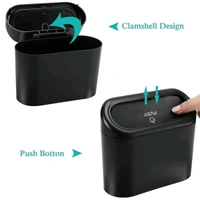 Plastic Car Trash Can With Lid, Mini Vehicle Trash Bin Car Dustbin Garbage Organizer