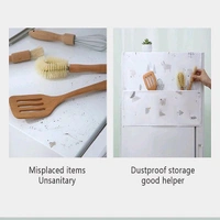Waterproof Fridge Cover, Transparent Printing Waterproof Refrigerator Dust-Proof Cover with Storage Pockets Bags, Multi-Purpose Top Covers