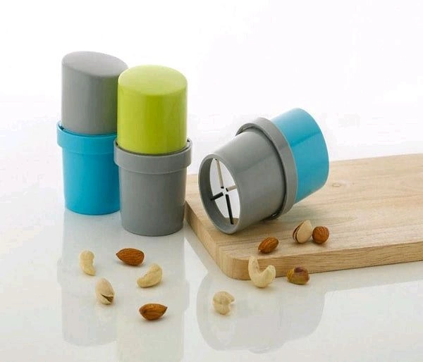 Easy Dry Fruit Cutter and Slicer (Round Shape), Dry Fruit Cutter & Slicer, Built-in Storage, Multicolor, Round Shape, Best for Cashews Nuts, Cashew, Almonds