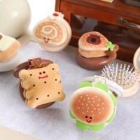 Folding Mirror Comb, Small Size 2 in 1 Folding Makeup Mirror (Random Design)