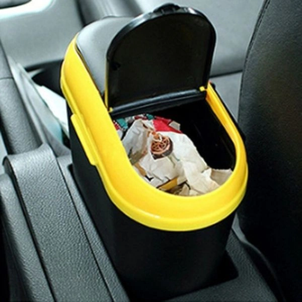 2 Way Lid Car Dust Bin, Multifunctional Garbage Organizer