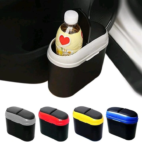 2 Way Lid Car Dust Bin, Multifunctional Garbage Organizer