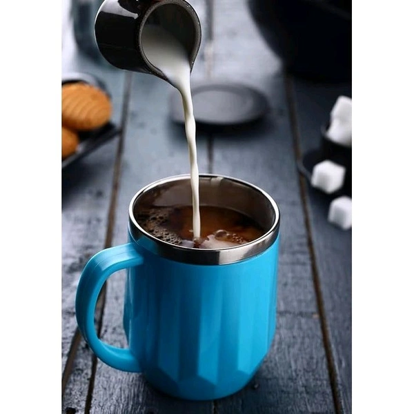 Mooddy Crystal Stainless Steel Coffee Mug With Lid (Random color)