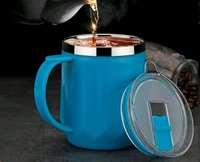 Mooddy Crystal Stainless Steel Coffee Mug With Lid (Random color)