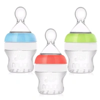Mumlove 3-in-1 Silicone Baby Feeding Bottle, Food Dispensing Spoon & Duckbill Sipper - 150ml (random color)