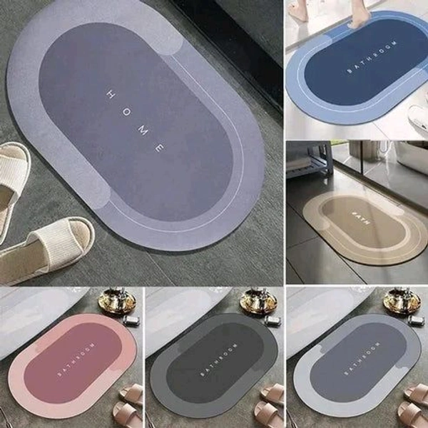 Water Absorbent Bathroom Door Mat (Plain), Non Slip Mat for Bathroom Cushion