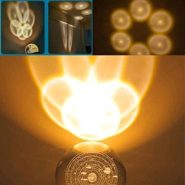 Crystal Ball Astronomy Night Lamp (Random), Luminous Clear Sculpture Round Astronomy Ball Night