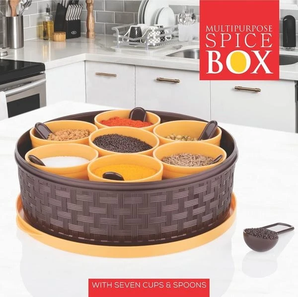 Round Plastic Masala Spice Box