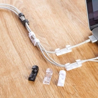 SELF ADHESIVE CABLE CLIPS WIRE MANAGE HOLDER STICKY MOUNT-ROUND PLASTIC CABLE CORD 20 Pcs
