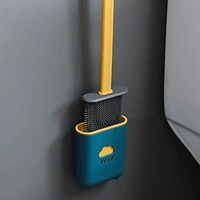 SILICONE TOILET BRUSH WITH HOLDER STAND FOR BATHROOM CLEANING