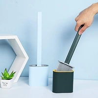 SILICONE TOILET BRUSH WITH HOLDER STAND FOR BATHROOM CLEANING