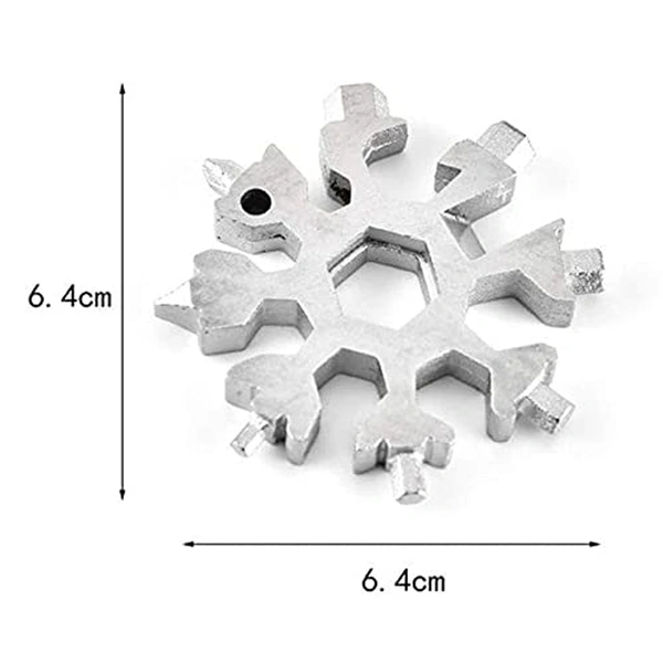 SNOWFLAKE MULTI-TOOL STAINLESS STEEL SNOWFLAKE BOTTLE OPENER