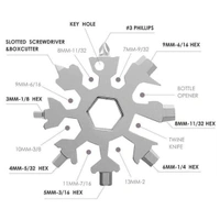 SNOWFLAKE MULTI-TOOL STAINLESS STEEL SNOWFLAKE BOTTLE OPENER